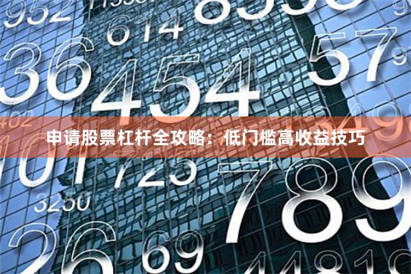 申请股票杠杆全攻略：低门槛高收益技巧